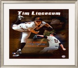 Tim Lincecum 2008 Cy Young Winner Framed Photographic Print