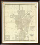 Map of Milwaukee, c.1856 Framed Giclee Print by I. A. Lapham