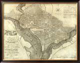 Plan of the City of Washington, c.1795 Framed Giclee Print by John Reid