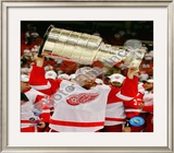 Johan Franzen with the Stanley Cup, Game 6 of the 2008 NHL Stanley Cup Finals; 31 Framed Photographic Print