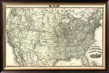 New Railroad Map of the United States and Dominion of Canada, c.1876 Framed Giclee Print by Warner & Beers 