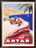 Antar Motor Oil Monte Carlo Rallye Framed Giclee Print by M. Pecnard