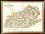 Map of Kentucky and Tennessee, c.1839 Framed Giclee Print by David H. Burr