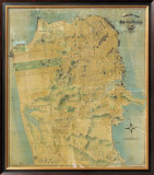 The Chevalier Map of San Francisco, c.1911 Framed Giclee Print by August Chevalier