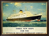 Three New Ships Framed Giclee Print by L A Wilcox