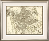Sepia Map of Rome Lámina enmarcada de edición limitada por Vision Studio