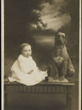 Baby and Pet Dog Photographic Print