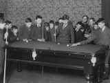A Group of Seventeen Boys Cram around a Snooker Table During an Evening Game at a Boys Club Photographic Print