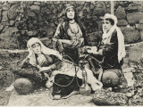 Three Caucasian Women in Traditional Costume, Relaxing with a Hookah Photographic Print Three Caucasian Women in Traditional Costume, Relaxing with a Hookah Photographic Print