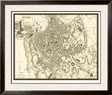 Sepia Map of Rome Limited Edition Framed Print by Vision Studio