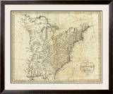 Map of the United States of America, c.1796 Framed Giclee Print by John Reid