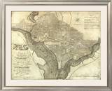 Plan of the City of Washington, c.1795 Framed Giclee Print by John Reid