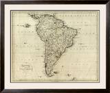 Map of South America, c.1796 Framed Giclee Print by John Reid
