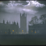 Trafalgar Square by Night with a Full Moon Photographic Print