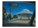 UFO Encounter Giclee Print by Michael Buhler