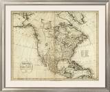 Map of North America, c.1796 Framed Giclee Print by John Reid