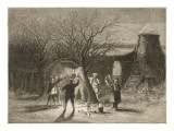 Wassailing Apple Trees with Hot Cider in Devonshire on Twelfth Night Reproduction procédé giclée