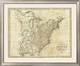 Map of the United States of America, c.1796 Framed Giclee Print by John Reid