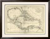 Chart of the West Indies, c.1795 Framed Giclee Print by Mathew Carey