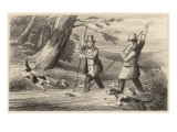 Victorian Sportsmen Hunting Otters with the Help of Otterhounds Giclee Print