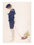 Young Woman Dressed in a Sailor Suit, with a Toy Boat on a String Giclee Print