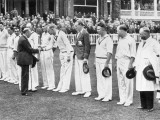 The King with the English Cricket Team Photographic Print