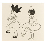 Two Children Play a Game of Musical Hats at a Party Giclee Print