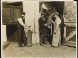 Three Men Use Oxygen to Treat a Horse at an the Great Northern Railway Infirmary for Horses Photographic Print