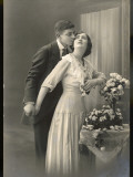 Two Lovers Embrace and Kiss Photographic Print