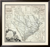 Map of the Province of South Carolina, c.1773 Framed Giclee Print by James Cook