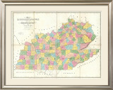 Map of Kentucky and Tennessee, c.1839 Framed Giclee Print by David H. Burr