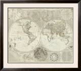 Composite: World or Terraqueous Globe, c.1787 Framed Giclee Print by Samuel Dunn