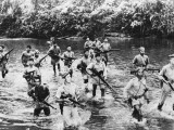 Allied Scouts Cross a Burmese Jungle Stream Photographic Print by Robert Hunt Allied Scouts Cross a Burmese Jungle Stream Photographic Print by Robert Hunt