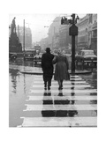A City Street on a Rainy Day : the Location Is Manchester Photographic Print by Henry Grant