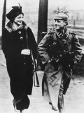 German Soldier with Woman Holding His Rifle During World War I Photographic Print by Robert Hunt