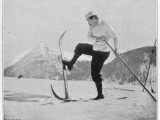 Sir Arthur Conan Doyle Demonstrating a Novice Turning Whilst Skiing in the Alps Photographic Print