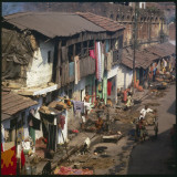 Aerial View of Slum Housing in Calcutta, India Photographic Print