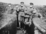Men of the 4th Company, 27th Regiment Wearing the First Gas Masks During World War I Photographic Print by Robert Hunt
