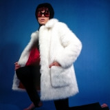 Female Fashion Model Retro with Large Sunglasses Photographic Print