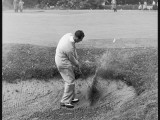E.G. Lester Plays from a Bunker at Sunningdale, During the Daks Golf Tournament Photographic Print