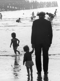 Old Man with Young Child at Blackpool Photographic Print by Shirley Baker