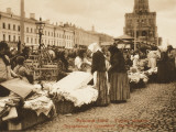 Sellers at Souhareva Market, Moscow Photographic Print
