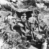 British or Australian Soldiers Taking Shelter at Gallipoli During World War I Photographic Print by Robert Hunt