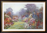 Summer Garden Print by Alfred Fontville de Breanski