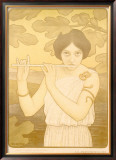 La Joyeuse de Flute Framed Giclee Print by Paul Berthon