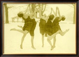Snow Women Modern Dance Framed Giclee Print