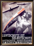Luftschutz ist Selbstschutz Framed Giclee Print by Otto Baumberger