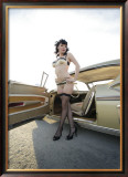 50's Pin-Up Girl Framed Giclee Print by David Perry