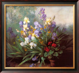 Landscape with Irises Print by Barbara Koch