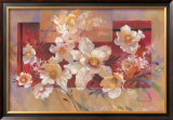 Floral sur la Rouge Print by Ruth Baderian